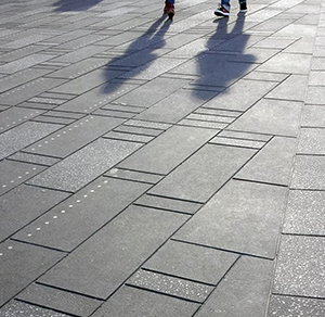 Basalt and andesite paving for streetscape